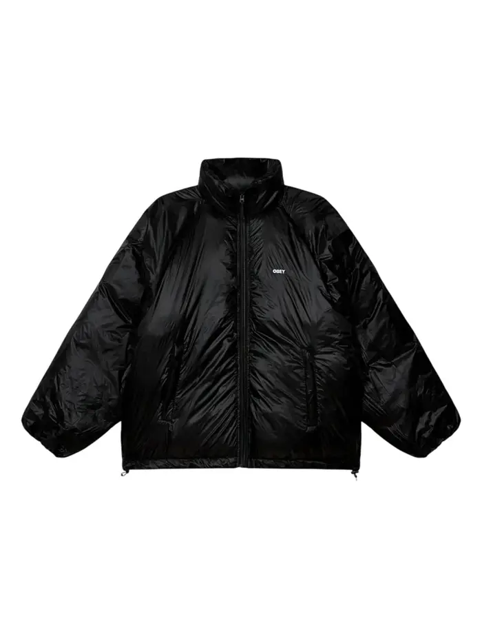 Obey Echo puffer jacket piumino imbottito con effetto traslucido - black