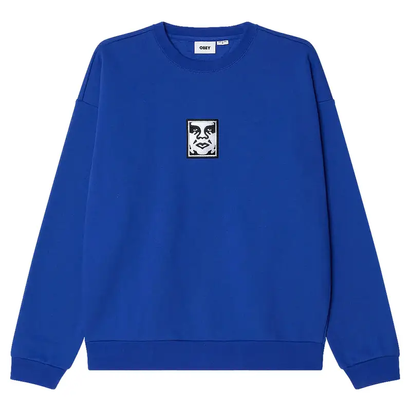 Obey felpa icon extra heavy crew ii fleece - dazzling blue
