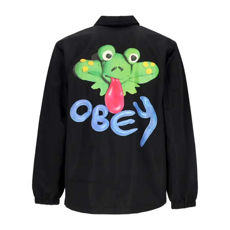 Obey Giacca Coach Jacket Uomo Froggy Coach Jacket Black