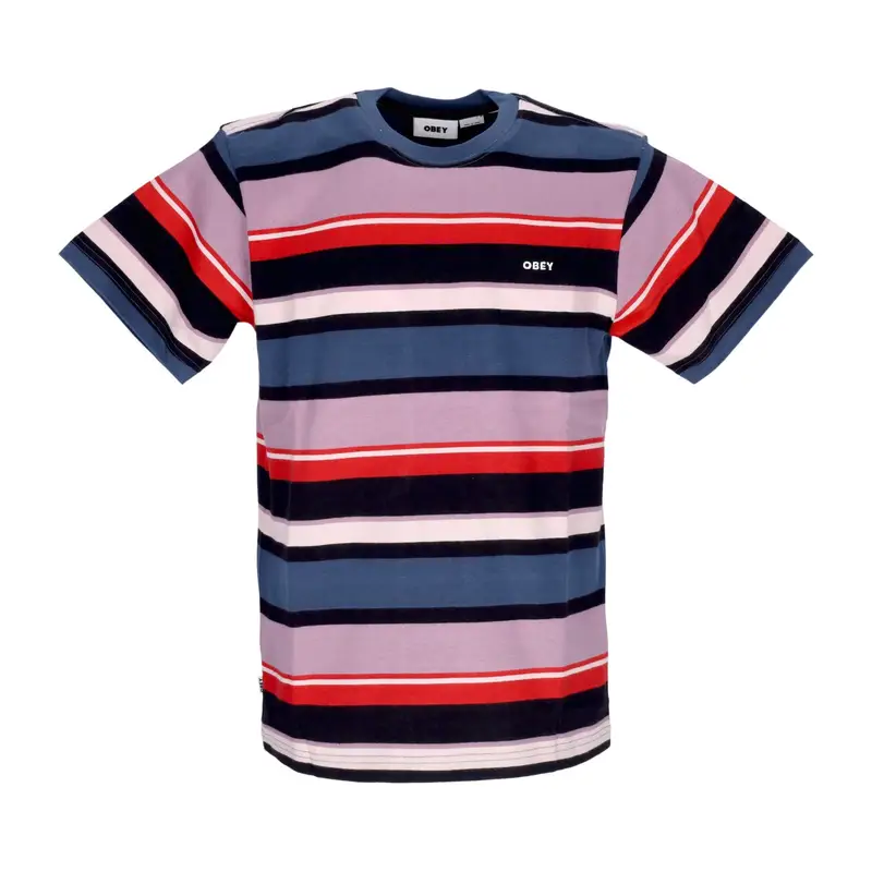 Obey Maglietta Uomo Stroming Stripe Tee Dark Denim Multi