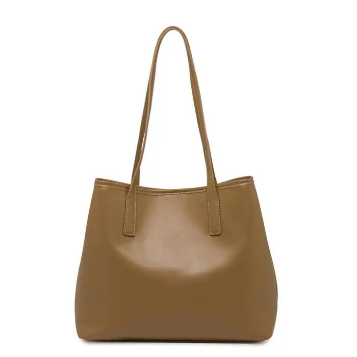 OBSEL Borsa a spalla da donna marrone con tracolla rimovibile e manici UNICA