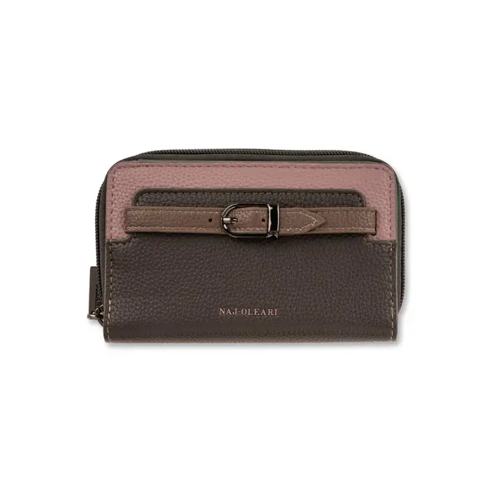 Pochette marrone da donna con fibbia