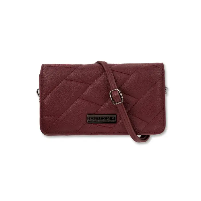 Pochette rossa da donna effetto trapuntato con tracolla