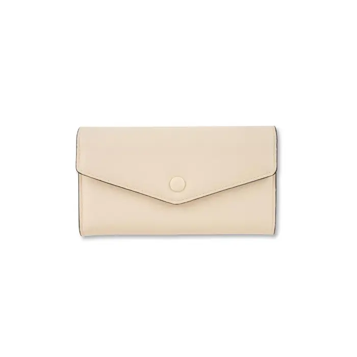 OBSEL Portafoglio beige da donna a bustina con bottone a pressione UNICA