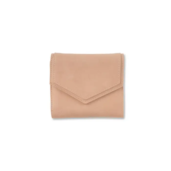 OBSEL Portafoglio beige da donna a bustina con scomparti interni e zip UNICA