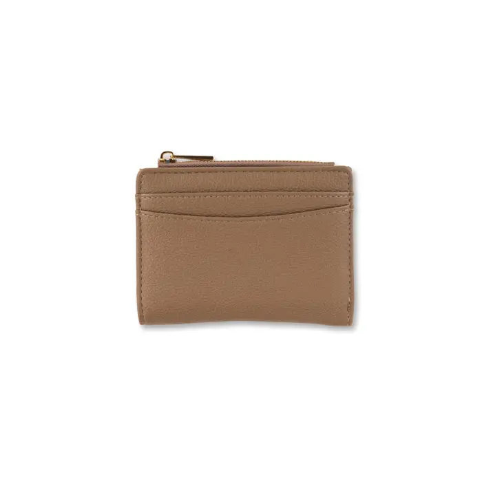 OBSEL Portafoglio compatto beige da donna con scomparto monete a zip UNICA