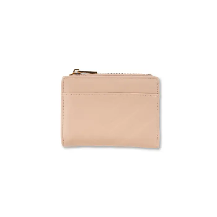 OBSEL Portafoglio piccolo rosa da donna con trama chevron e chiusura zip UNICA