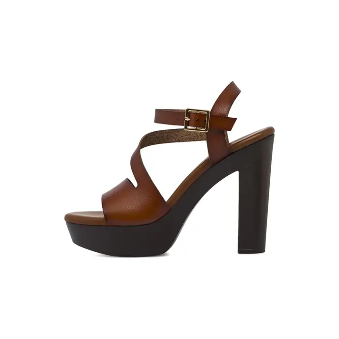 OBSEL Sandali marroni da donna con plateau e tacco alto a colonna 11 cm Oblsel