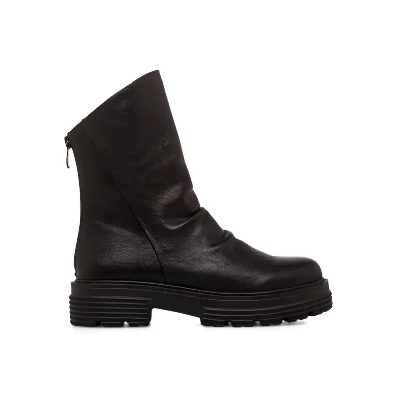 OBSEL Stivaletti neri bassi con zip posteriore