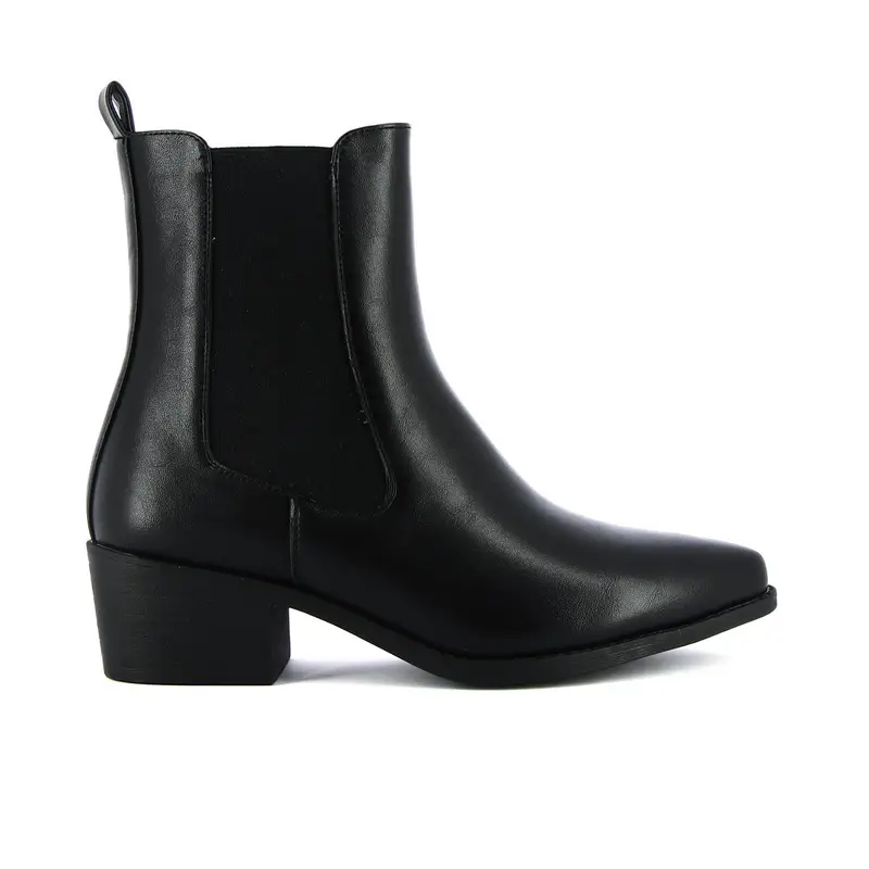 OBSEL Stivaletti texani neri con tacco basso