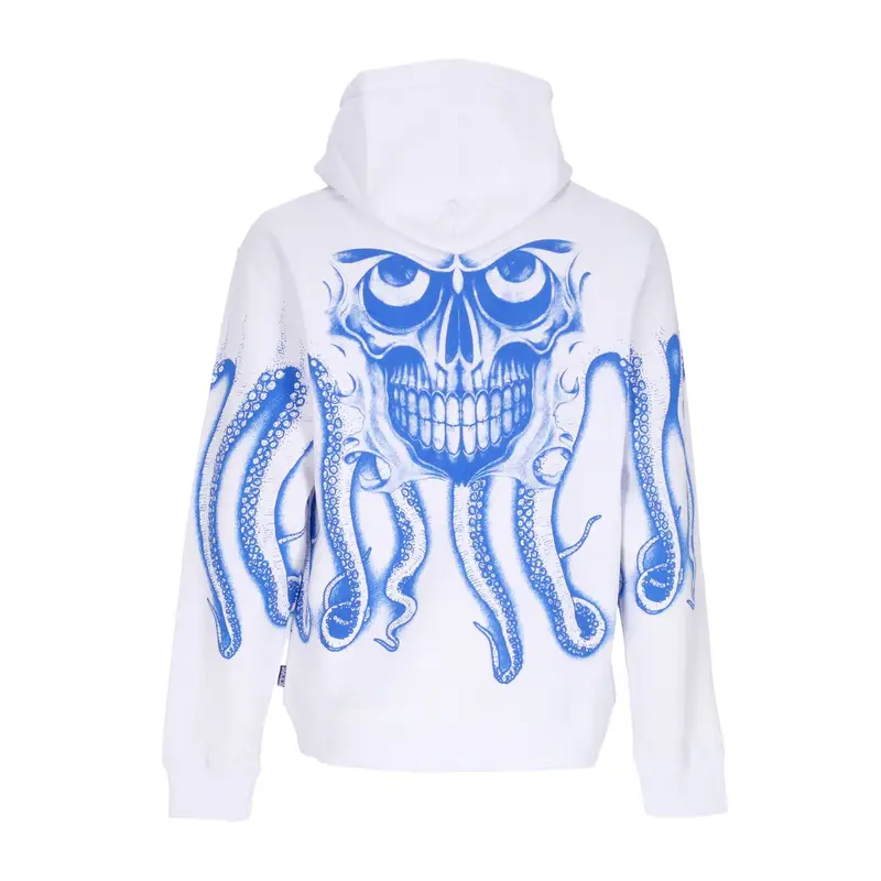 Octopus Felpa Cappuccio Uomo Skull Hoodie White