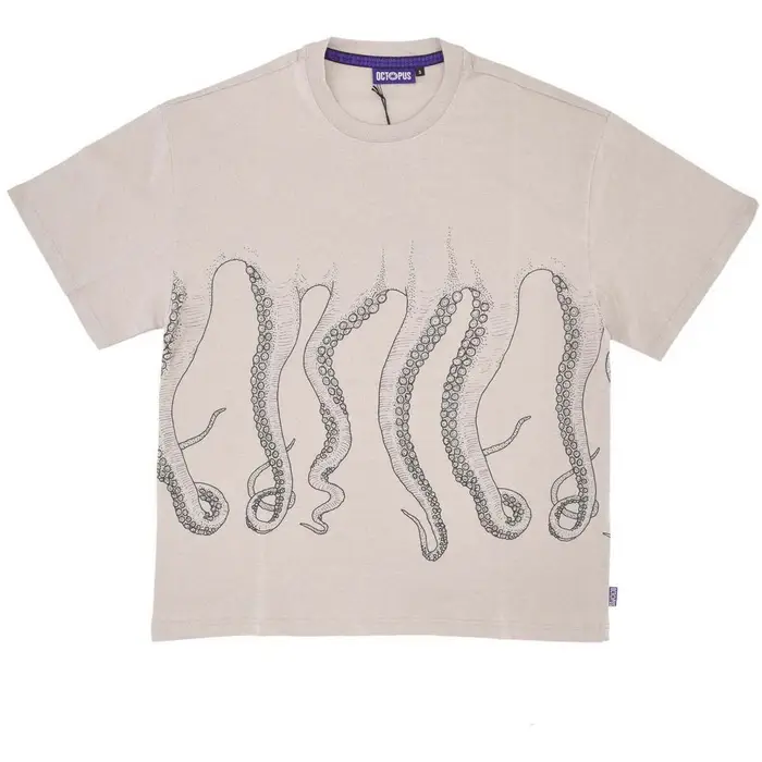 Octopus T-shirt Maglietta Uomo Outline Tee Ice Multicolore