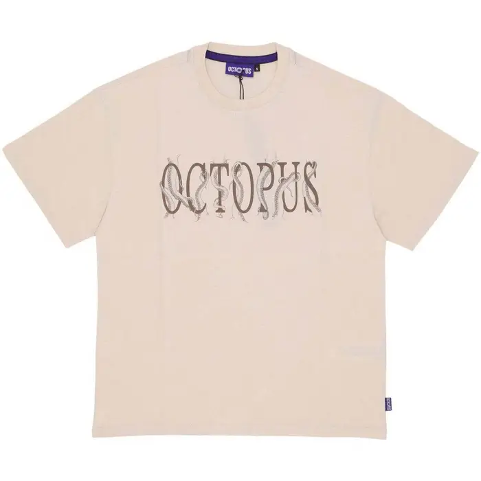Octopus T-shirt Maglietta Uomo Tentacles Logo Tee Cream Multicolore