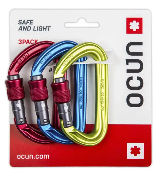 Ocun Hawk Screw 3-Pack - moschettone Red