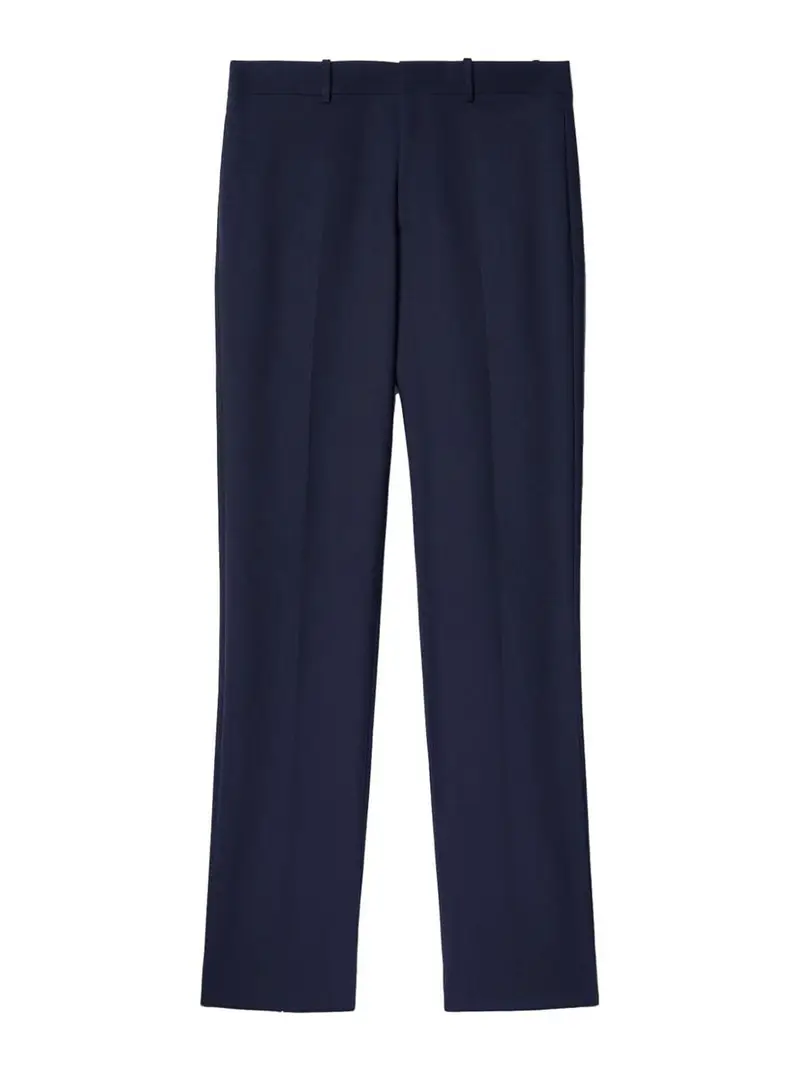 Pantaloni slim fit in misto lana Nero