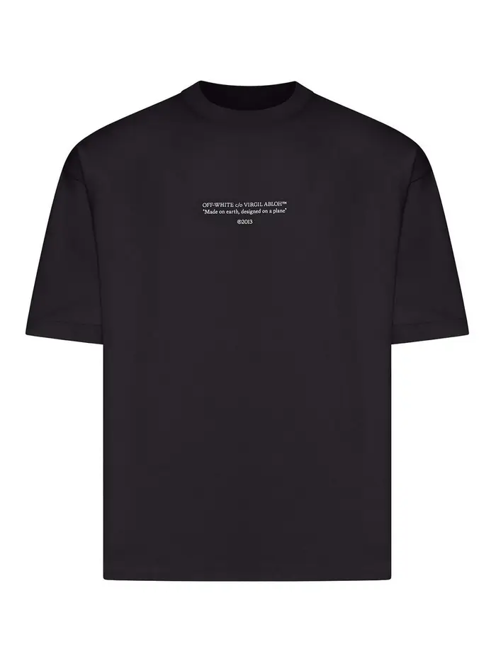Off-White T-shirt girocollo in cotone Nero