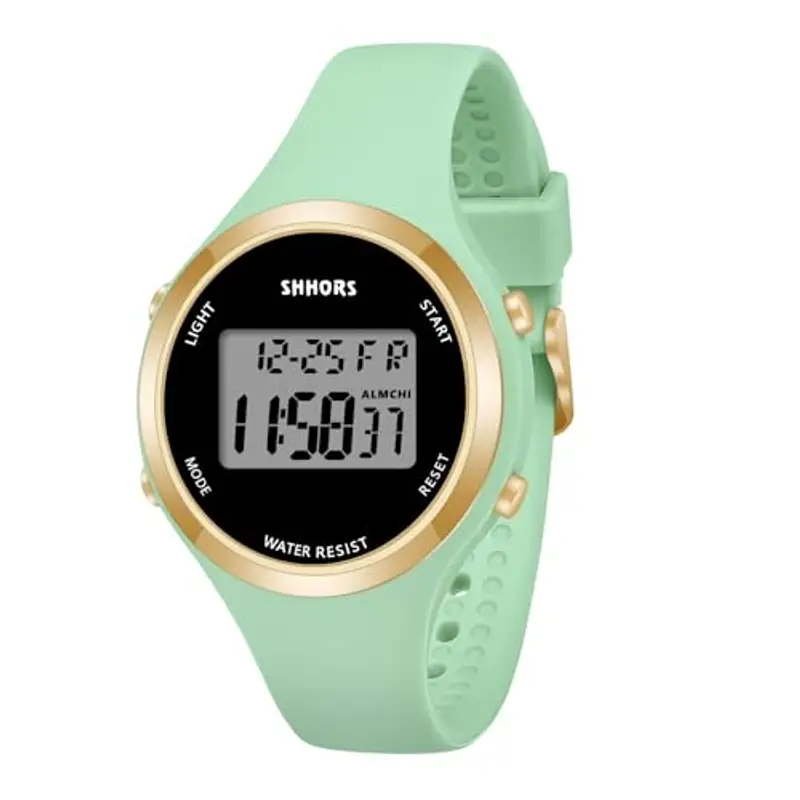 OFFCUP Orologio da Donna, Orologio Digitale da Orologio da Polso con Sveglia Display Notturno Luce LED Cronometro