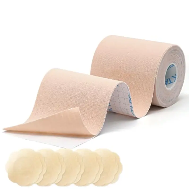 OK TAPE Nastro Adesivo Seno Boob Tapes Reggiseno Nastro Adesivo per Vestiti Nastro con 5 Paia di Copricapezzoli Set