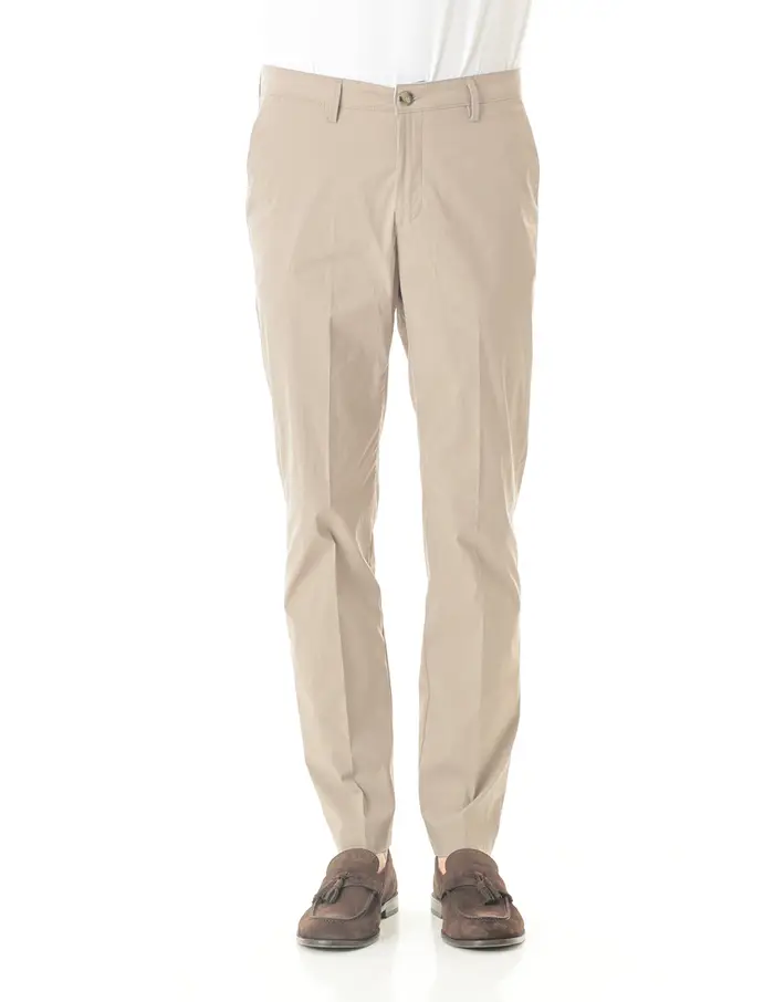 Pantaloni Old river uomo beige chiaro slim a gamba dritta