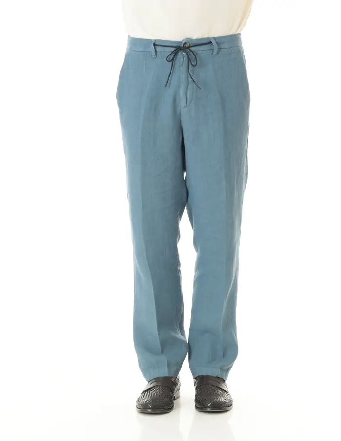 Pantaloni Old river uomo blu denim con laccetto young fit