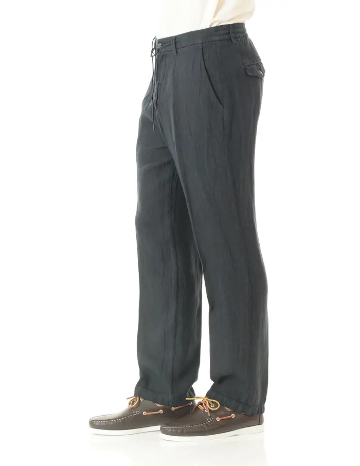 Pantaloni Old river uomo blu scuro con laccetto young fit