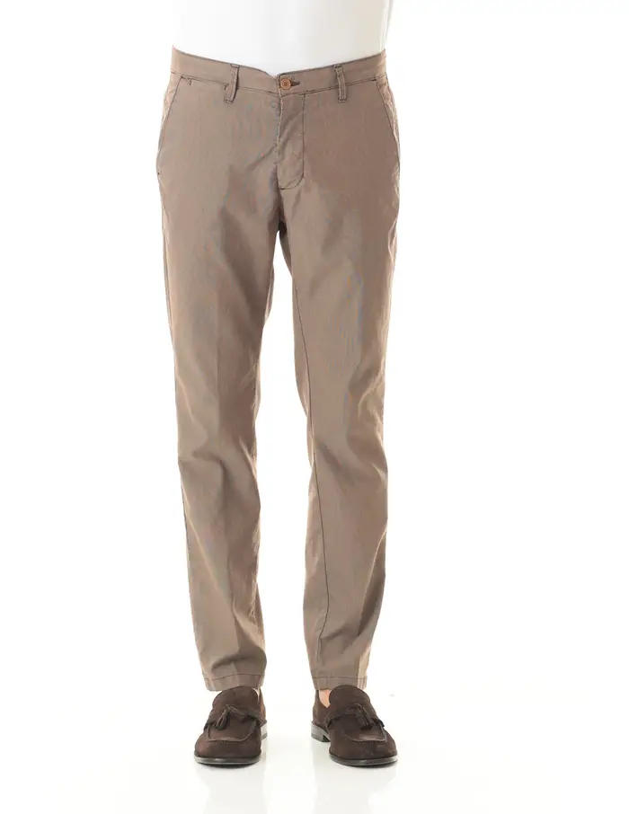 Pantaloni Old river uomo marrone cino slim in cotone