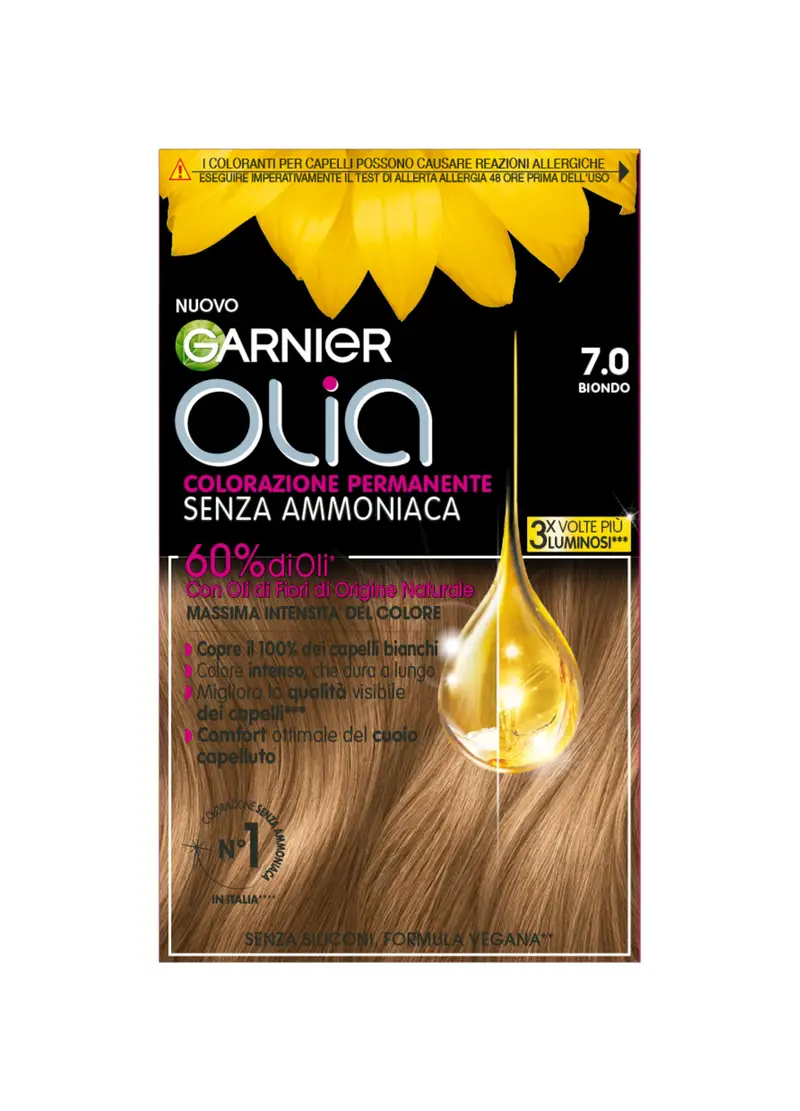 OLIA' Garnier Tinta Capelli, Colorazione Permanente Senza Ammoniaca, Copre Il 100% Dei Capelli Bianchi, Con Oli Di Fiori Di Origine