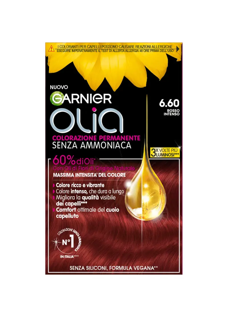 OLIA' Garnier Tinta Capelli, Colorazione Permanente Senza Ammoniaca, Copre Il 100% Dei Capelli Bianchi, Con Oli Di Fiori Di Origine