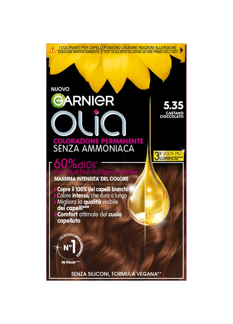 OLIA' Garnier Tinta Capelli, Colorazione Permanente Senza Ammoniaca, Copre Il 100% Dei Capelli Bianchi, Con Oli Di Fiori Di Origine