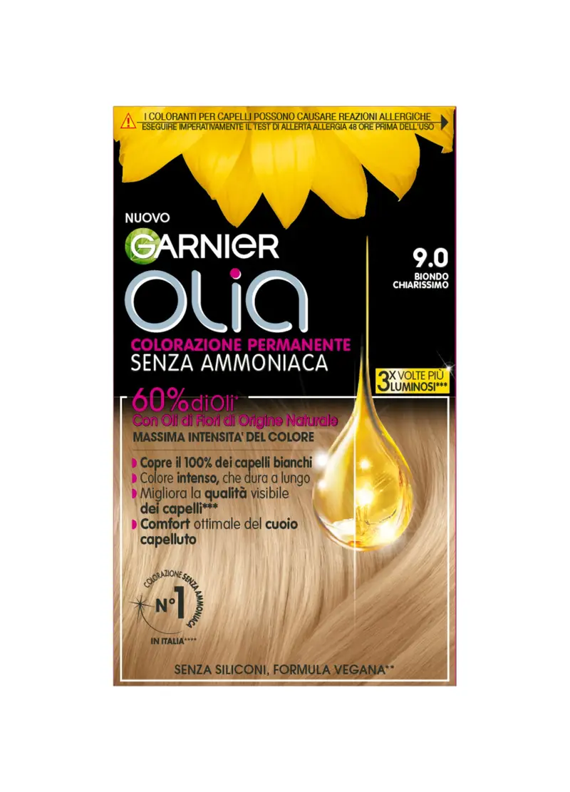 OLIA' Garnier Tinta Capelli, Colorazione Permanente Senza Ammoniaca Per Una Fragranza Delicata, Copre Il 100% Dei Capelli Bianchi