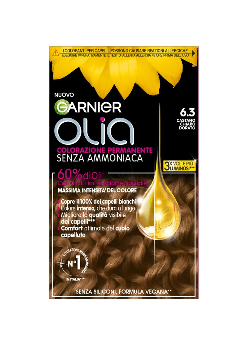 OLIA' Garnier Tinta Capelli, Colorazione Permanente Senza Ammoniaca Per Una Fragranza Delicata, Copre Il 100% Dei Capelli Bianchi, Con Oli