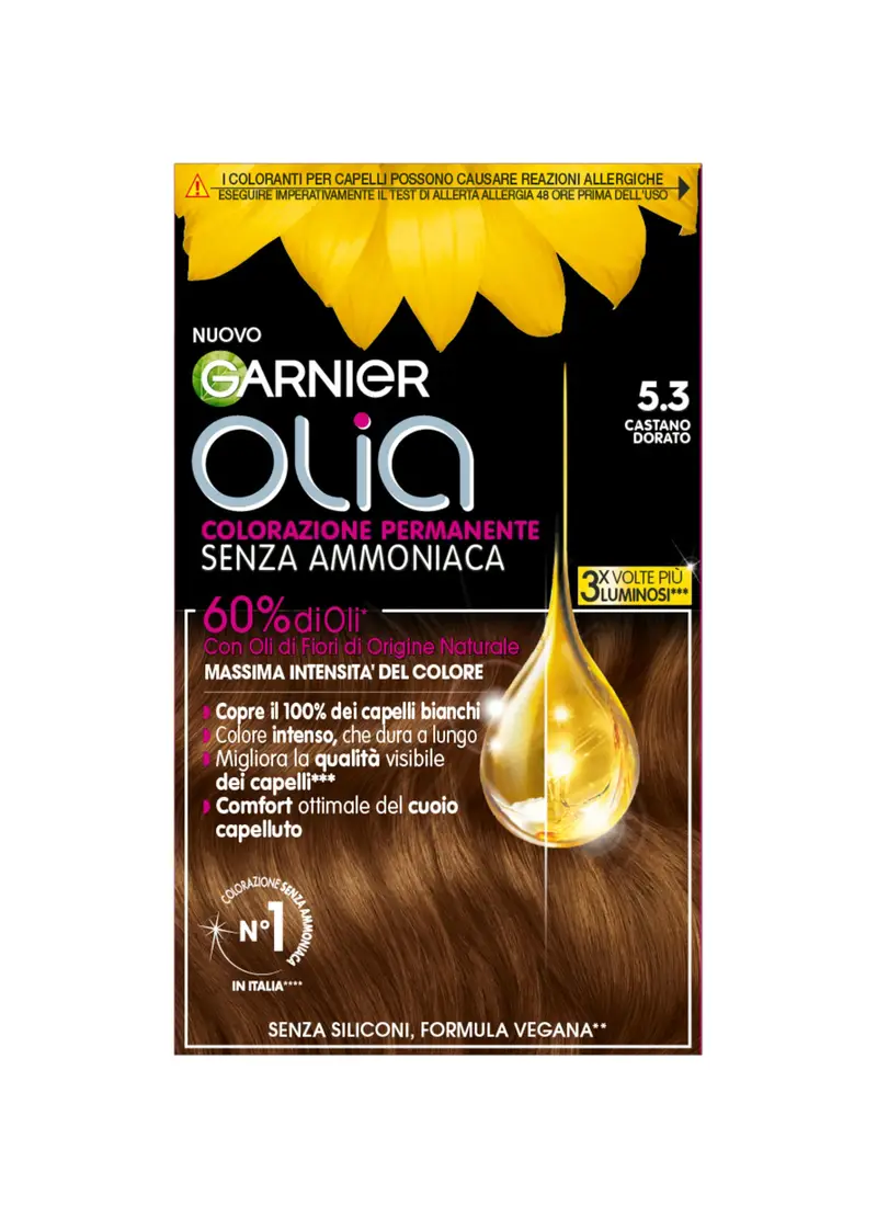 OLIA' Garnier Tinta Capelli, Colorazione Permanente Senza Ammoniaca Per Una Fragranza Delicata, Copre Il 100% Dei Capelli Bianchi