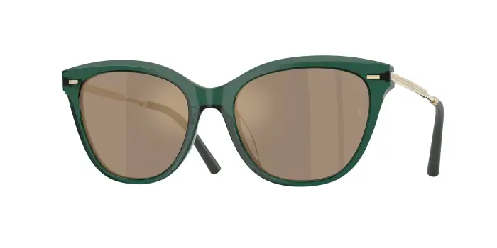 Oliver Peoples Donna OV5597SU MRS FEDERER 17635A Occhiali da sole Acetato Verde Marrone Farfalla Normale