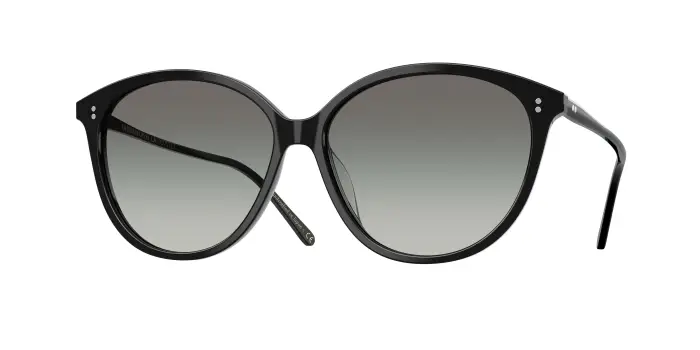 Oliver Peoples Donna OV5605SU SOLEAU 173111 Occhiali da sole Acetato Nero Grigio Farfalla Normale Sfumato