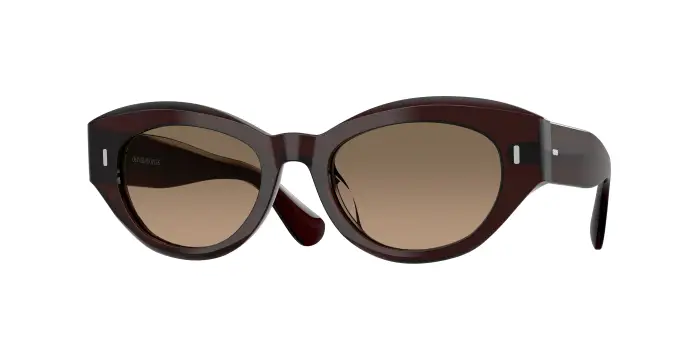 Oliver Peoples Donna OV5615SU LERRUE 1817GN Occhiali da sole Acetato Marrone Rotonda Polarizzata Sfumato