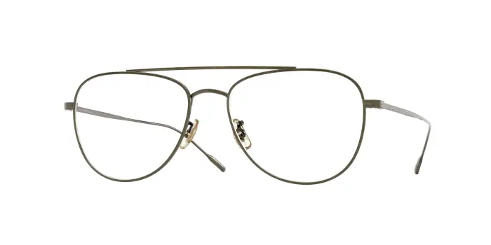 Unisex Oliver Peoples OV1363T STILSON 5284 Montature da vista Titanio Oro Trasparente Pilot Normale