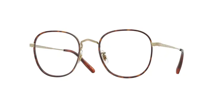 Unisex Oliver Peoples OV1375T MEHR 5035 Montature da vista Titanio Oro Trasparente Pantos Normale