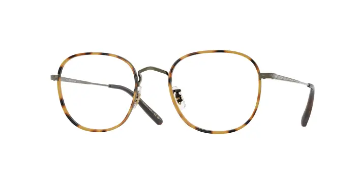 Unisex Oliver Peoples OV1375T MEHR 5284 Montature da vista Titanio Oro Trasparente Pantos Normale