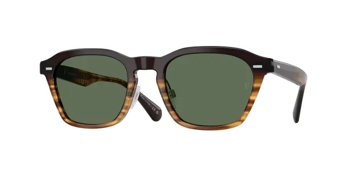 Oliver Peoples Unisex OV5593S R-11 13929A Occhiali da sole Acetato Marrone Verde G15 Squadrata Polarizzata