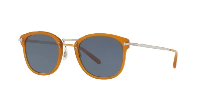 Uomo Oliver Peoples OV5350S OP-506 SUN 1578R5 Occhiali da sole Acetato Arancione Blu Squadrata Normale