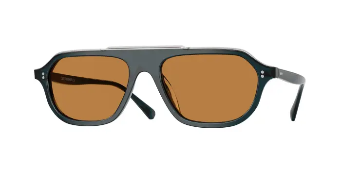 Oliver Peoples Uomo OV5613SU ESTIN 181953 Occhiali da sole Acetato Verde Arancione Geometrica Normale