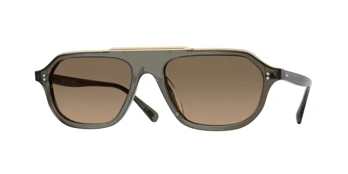 Oliver Peoples Uomo OV5613SU ESTIN 1820GN Occhiali da sole Acetato Grigio Marrone Geometrica Polarizzata