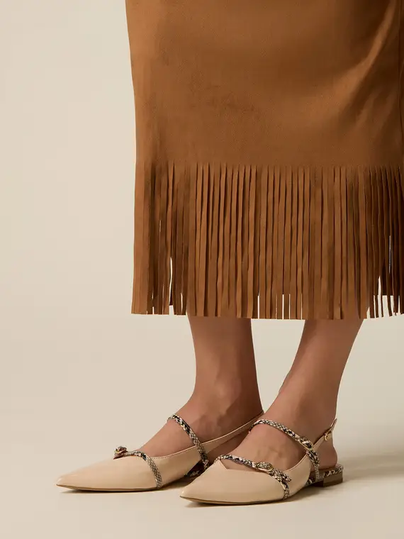 Ballerine a punta con cinturini Donna