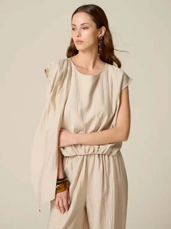 Oltre Blusa in misto viscosa con drappeggio Donna