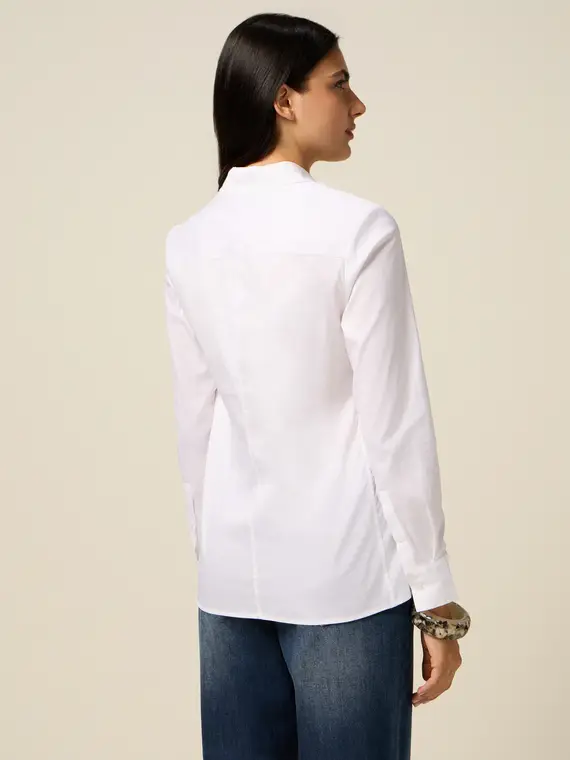 Oltre Camicia basic in popeline Donna, Bianco
