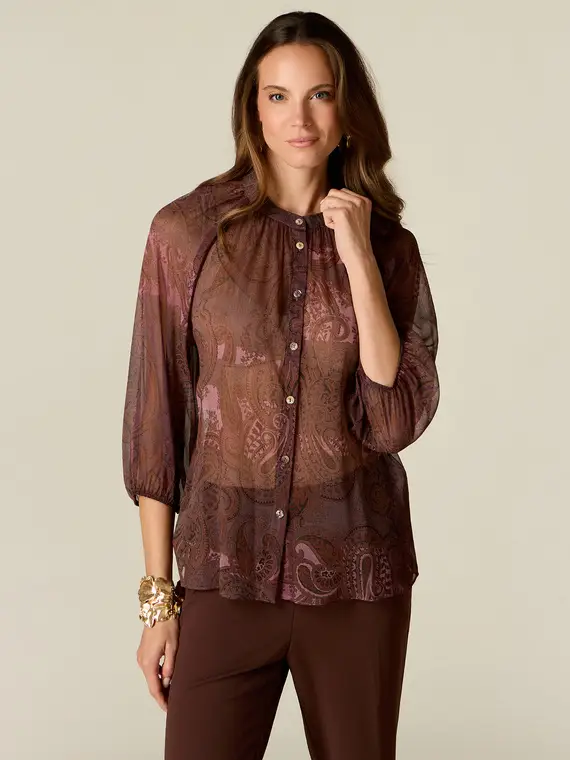 Oltre Camicia in georgette fantasia Donna, +