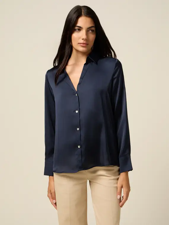 Oltre Camicia in raso Donna, Blu