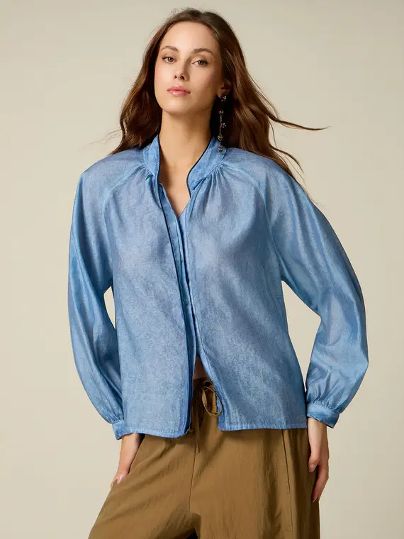 Oltre Camicia misto lyocell effetto délavé Donna