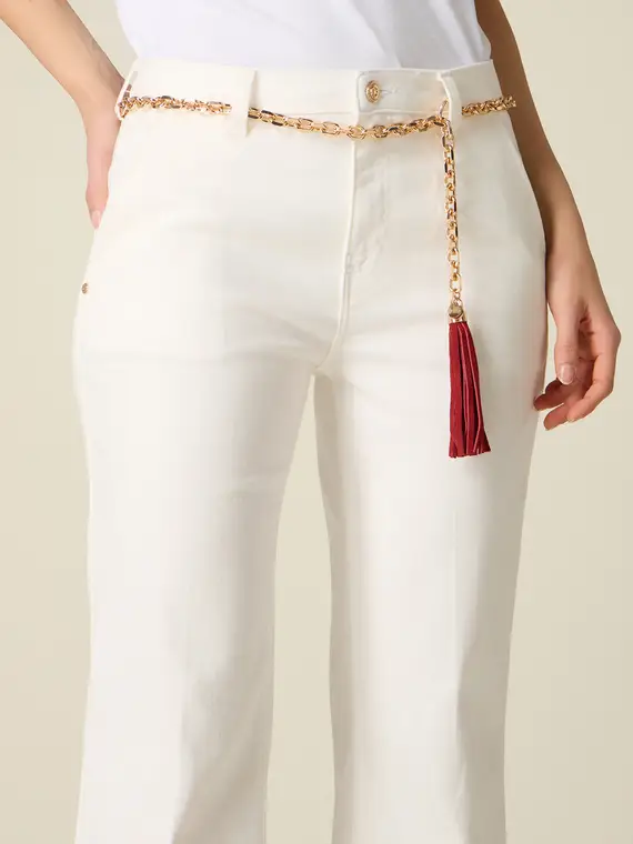 Cintura a catena metallica con nappina Donna