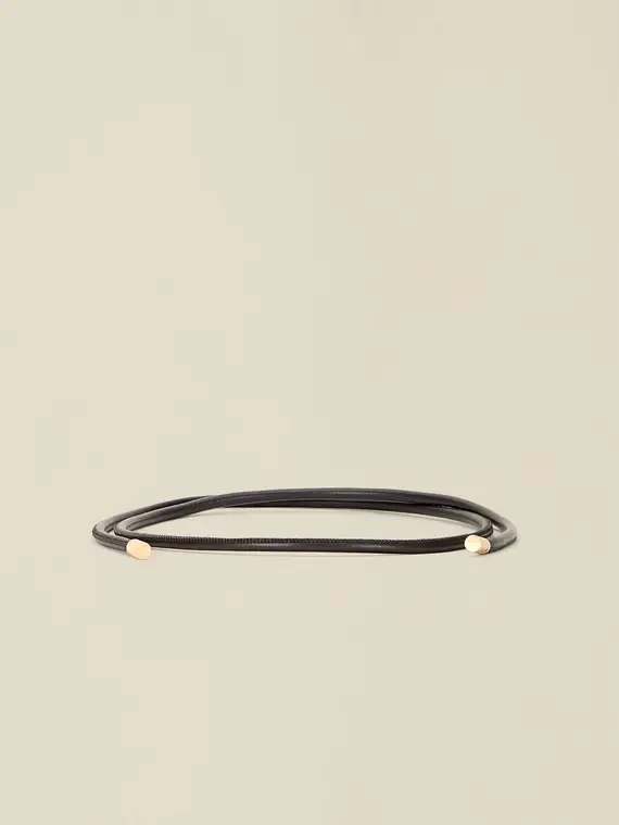 Cintura tubolare in vera pelle Donna